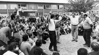 Streikende türkische Gastarbeiter im Fordwerk Köln