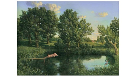 „Köhlers Jungschwein“, Gemälde von Michael Sowa