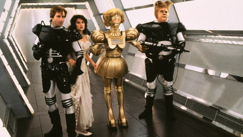 Bill Pullman, Daphne Zuniga, Lorene Yarnell und John Candy 1987 in „Spaceballs”