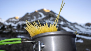 Pasta in den Alpen