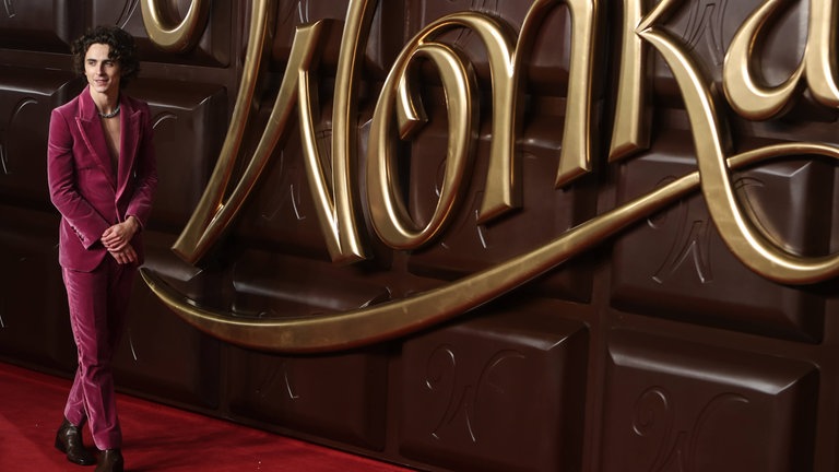 Timothée Chalamet bei der Weltpremiere von „Wonka“ in der Royal Festival Hall, London, 2023.