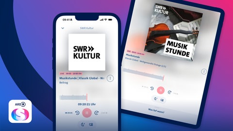 Ein Smartphone mit der Anzeige der Live-Radiosendung SWR Kultur Das Wissen