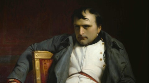 Napoleon I. Bonaparte, Kaiser der Franzosen (1769 - 1821). Gemälde von Paul Delaroche (1797 - 1856). Öl auf Leinwand, 1845