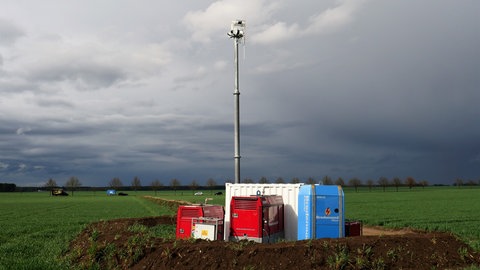 Testaufbau des Kamerasystems IdentiFlight  in Plate in Mecklenburg-Vorpommern 
