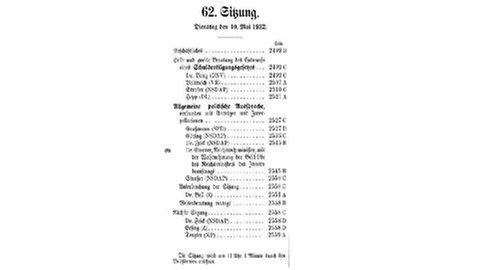 Reichstagsprotokoll zur 62. Sitzung am 10. Mai 1932
