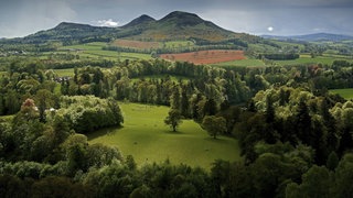 Blick über das Tal des Flusses Tweed  Schottland