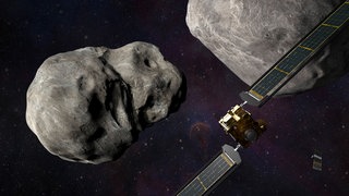 Eine Computer-Darstellung der DART-Mission
