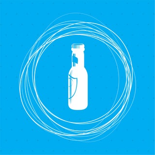 Grafik: weiße Bierflasche auf blauem Hintergrund mit weißen Kreisen: Lange galten absolute Abstinenz und Verhaltenstherapie als einzige Wege aus der Alkoholsucht. Hilfreicher sind für viele Menschen aber Ansätze wie "kontrolliertes Trinken" oder Medikamente gegen Rückfälle.