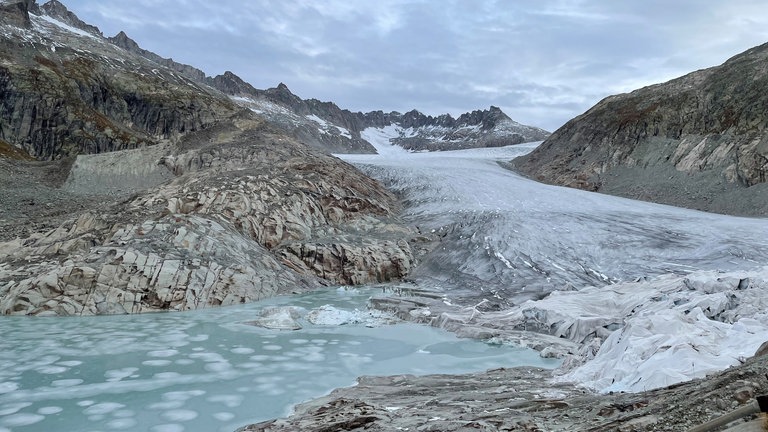 Unteres Ende des Rhonegletschers (Oktober 2021)