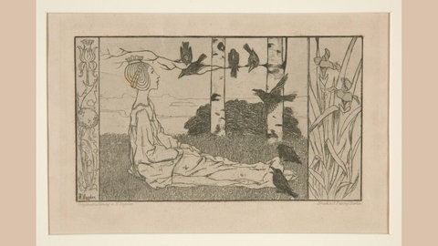 Die sieben Raben, 1897, Heinrich Vogeler, 10,2 x 15 cm