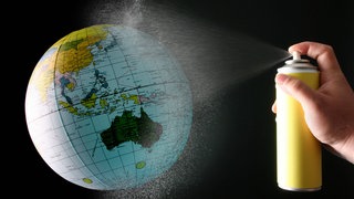 Globus und Spraydose