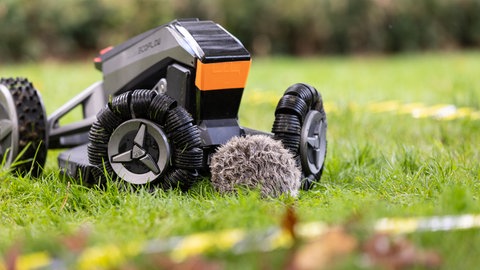 Crashtest mit einem Igel-Dummy. Mit den Tests sollen Hersteller zeigen können, ob ihre Mähroboter igelfreundlich sind.