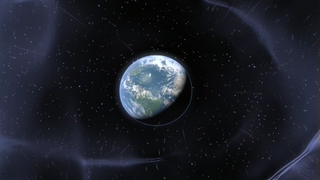 Die Animation verbildlicht, wie Gravitationswellen sich im All bewegen.