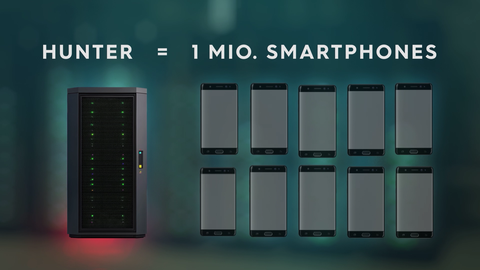 Illustration: Der Stuttgarter Superrechner "Hunter" hat die Kapazität von rund einer Million Smartphones.