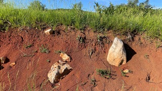 Roter Boden in Kroatien: Die Rotfärbung der Erde hat mit dem Klima zu tun und im Mittelmeerraum auch mit den dort typischen Kalksteinen