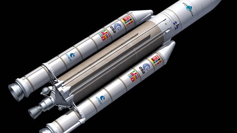 Entwickelt wurden die ersten Versionen der europäischen Trägerrakete Arinae 5 ab 1987. (Illustration)