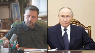 Der Präsident der Ukraine, Wolodymyr Selenskyj und der russische Präsident Wladimir Putin