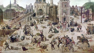 Das Massaker der Hugenotten in Paris, Frankreich, am St. Bartholomäustag, dem 24. August 1572.