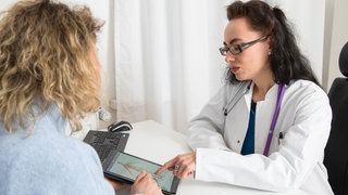 Äztin, Patientin, Beratung, Tablet