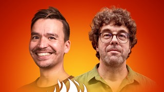 Gábor Paál und Bob Blume auf dem Podcast-Cover von "Die Schule brennt – Mit Bob Blume" 