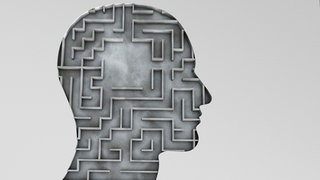 Kopf, darin ein Labyrinth (Illustration): Wer in einer psychischen Krise steckt, kann schnell überfordert sein: Ein paar kurze Coachingsessions oder jahrelange Psychoanalyse auf der Couch? Welche Art von Psychotherapie ist für wen hilfreich? 