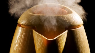 Dampfender Wasserkocher: Wenn man Wasser genauso schnell abkühlen möchte, wie man zum Erhitzen benötigt hat, bräuchte man eine Umgebung von fast minus 400°C. Warum?