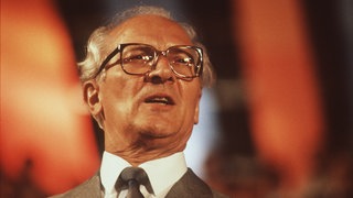 Staats-und Parteichef Erich Honecker auf einem FDJ-Festival 1989