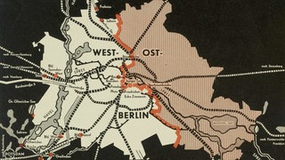 Karten vom geteilten Berlin mit den Sektorengrenzen