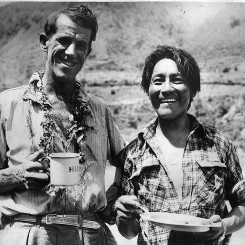 Edmund Hillary (links) und Tenzing Norgay, 1953