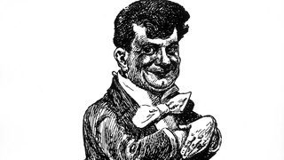  Der Humorist, Volkssänger und Vortragskünstler Otto Reutter nach einer Karikatur von P. Richards