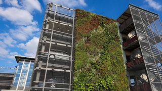 Begrünte Fassade eines Parkhauses