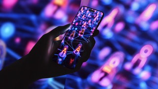 Hand mit Handy