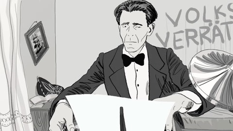 „Statistik des Verbrechens – Ein Mathematiker kämpft gegen die Nazis“: Gumbel am Schreibtisch. © SWRDavid RufSchwenk Film