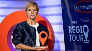 Moderatorin Evelin König bei „Region trifft SWR“.