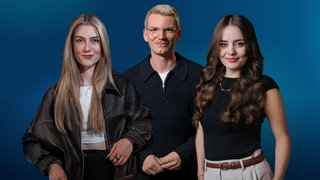 Hosts Mona Berner, Paul Lüder und Aurora Lushtaku (v.l.n.r.)