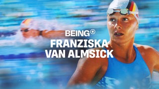 "Being Franziska van Almsick" - Keyvisual mit der Weltmeisterin, Weltrekordhalterin und Weltsportlerin