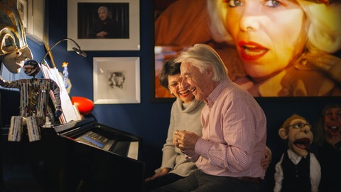 Niccel und Emil Steinberger beim Musizieren.