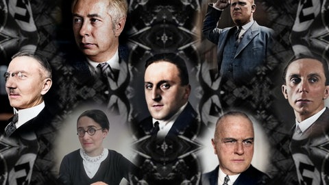 Eine Collage aus mehreren Personen zur Serie und Doku Babylon Berlin