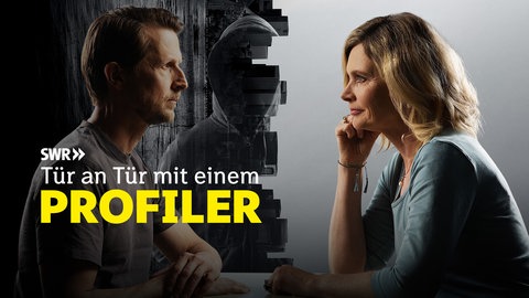 Key Visual Podcast, links Profiler Claudio Thunsdorff, rechts Host Katja Hejnen