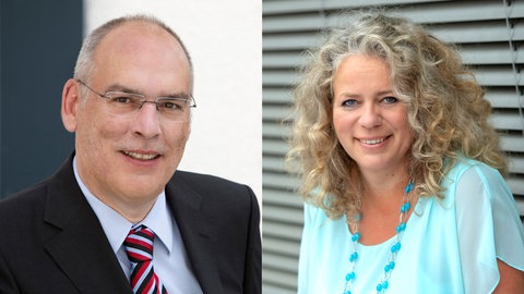 Gerold Hug, scheidender Programmdirektor Kultur, und seine Nachfolgerin Anke Mai © SWR  Alexander Kluge, Monika Maier