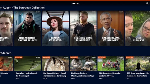 Zeigt den neu integrierten Arte-Channel in der ARD Mediathek, dort ist auch die Sammlung der „European Collection“ zu sehen © SWR