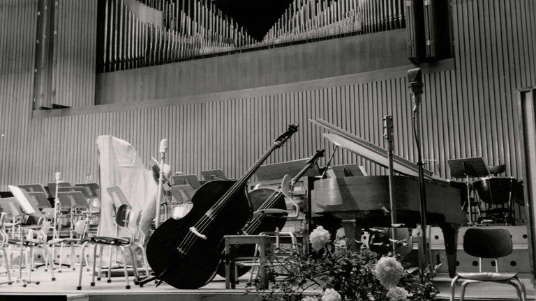 Sendesaal in der Villa Berg 1952