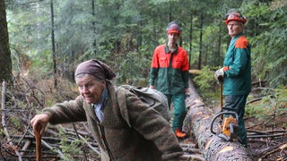 Lioba, Albert und Karl im Wald