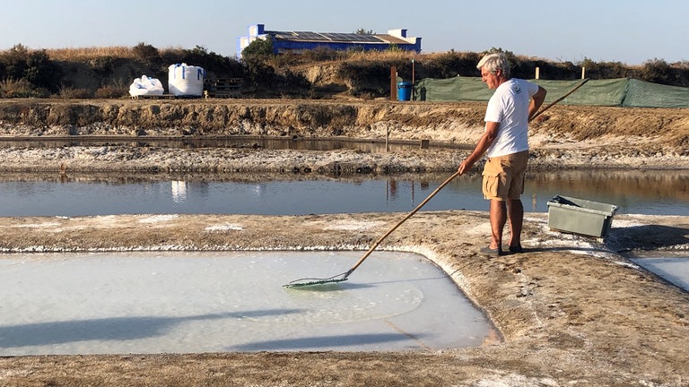 Sonne und Wind helfen an der Algarve, bestes Meersalz zu gewinnen.