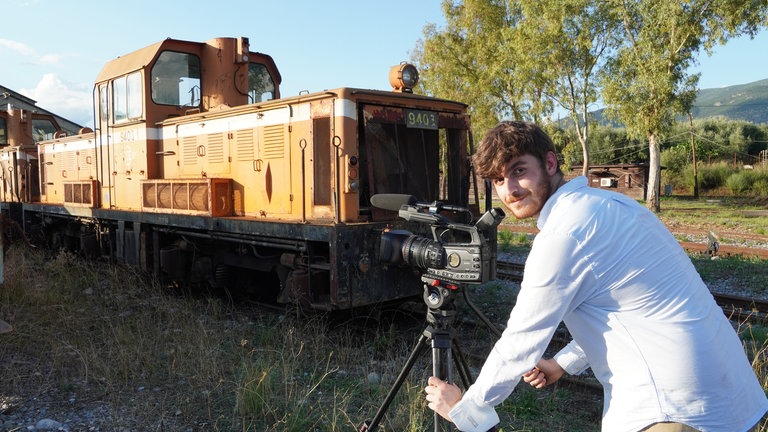 Dieselhydraulische Lokomotive im Meterspur-Betriebswerk Kalamata