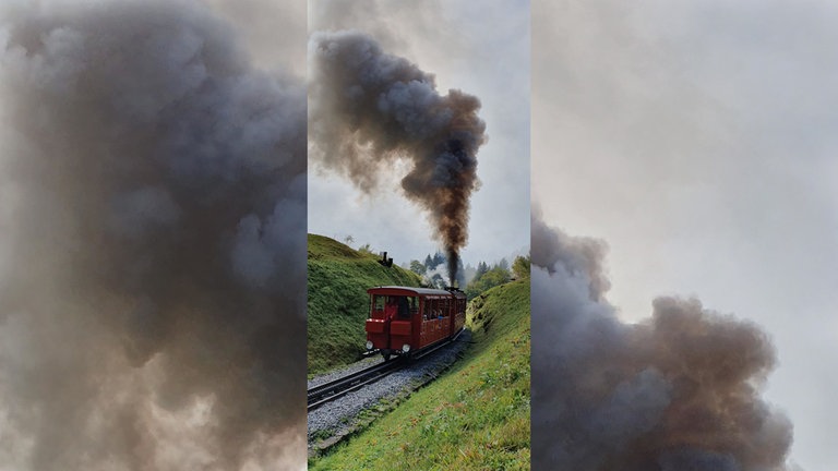 Ein Zug wie aus den Anfangsjahren der Brienz-Rothorn-Bahn, mit Originalwagen.