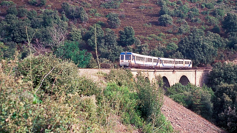 Laubwälder und Macchia säumen die Bahnstrecke Richtung Süden.