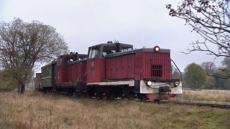 Hinter dem einzigen Personenwagen jede Menge Langholzwagen – so fahren die Waldarbeiter montags die Holzschlagstellen an,