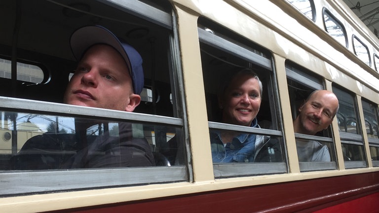 Das Eisenbahn-Romantik-Team auf „Museumsfahrt“ in Belgien.
