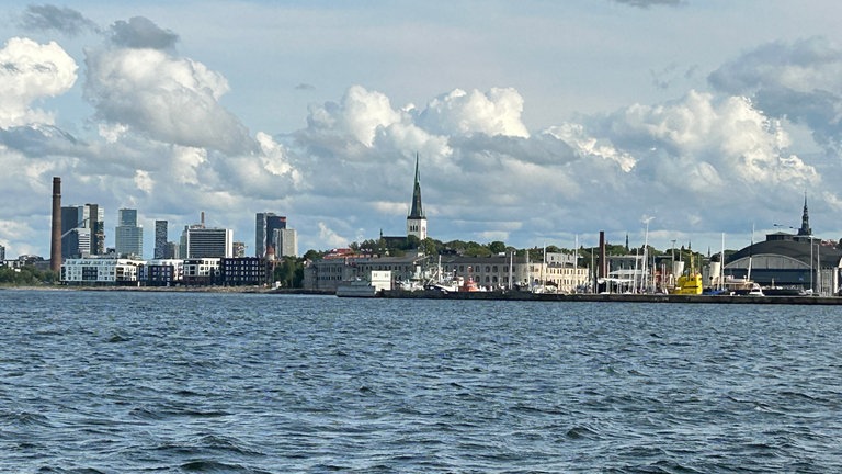 Stadtansicht von Tallinn von der Ostsee aus.